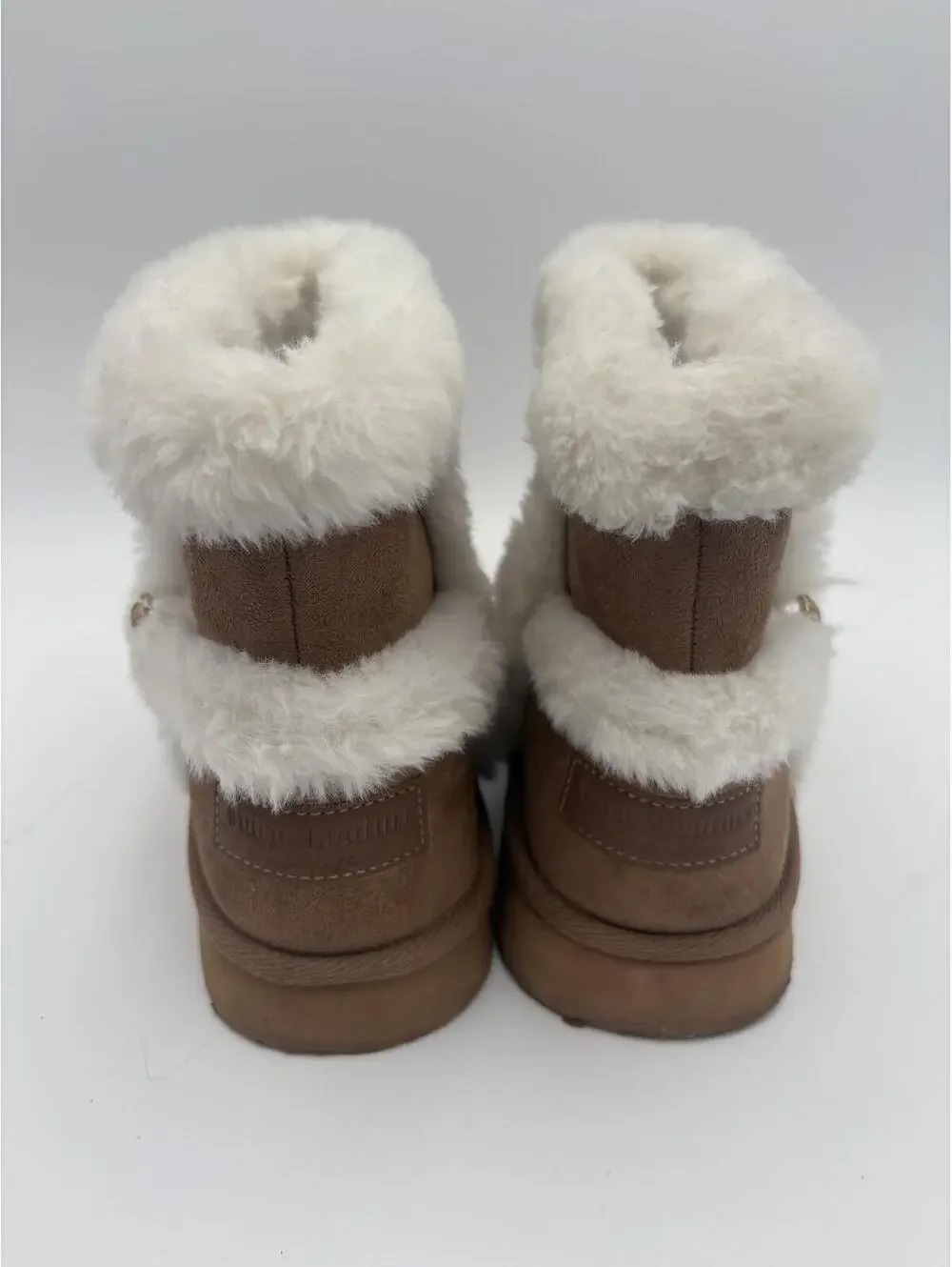 Juicy Couture Brown Suede Women's Size 6 Brown Faux Fur Trim Winter Boots - Picture 3 of 9